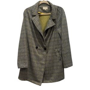 MELLODAY Gray Plaid Double Breasted Jacket Size 2X